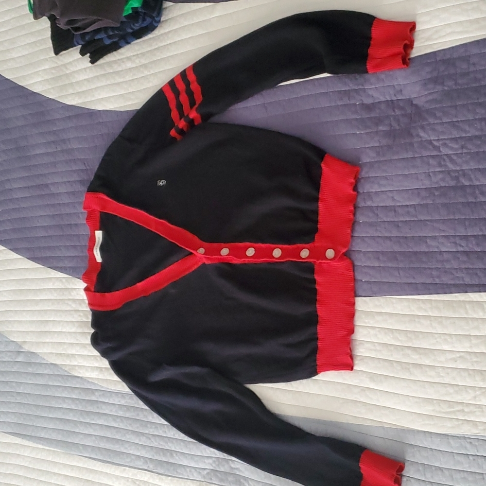 Pierre Balmain Cardigan in blue with red contrast size 32/46 (small)